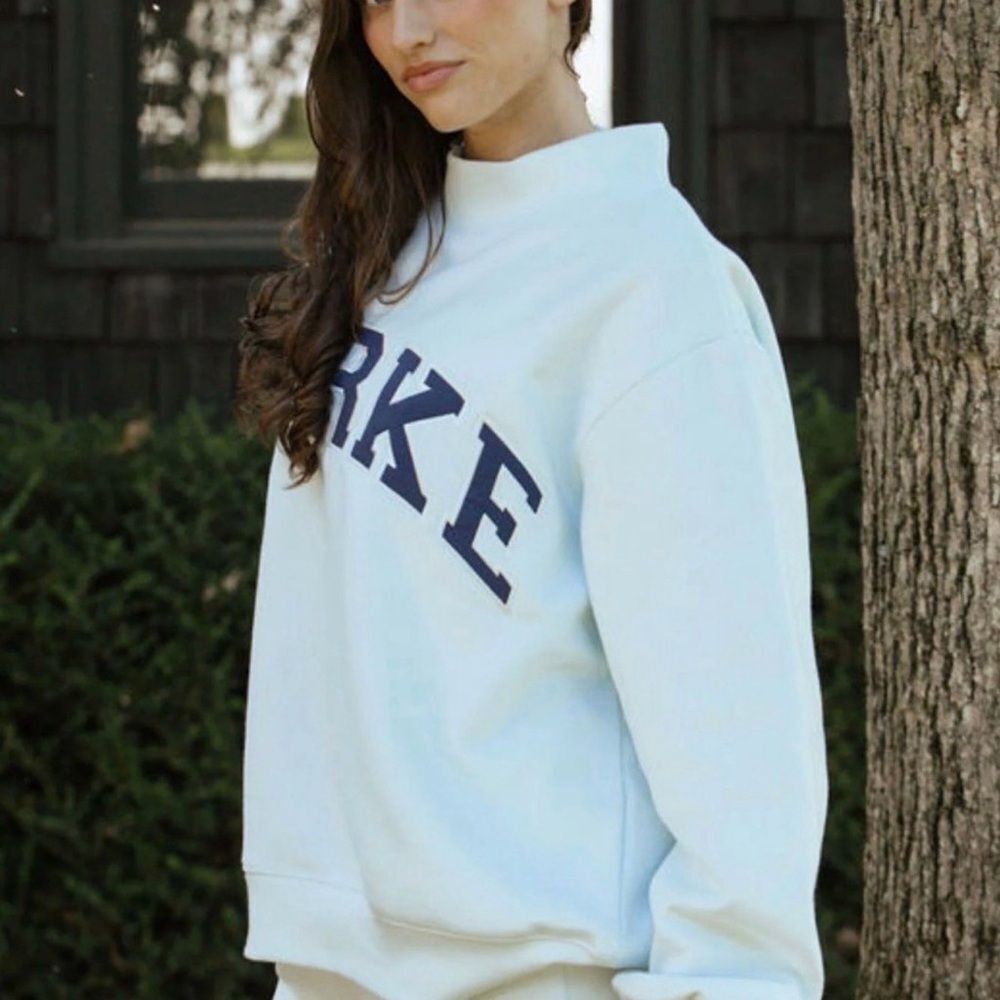 Parke Cloud & Crown Blue Varsity Fleece Mockneck